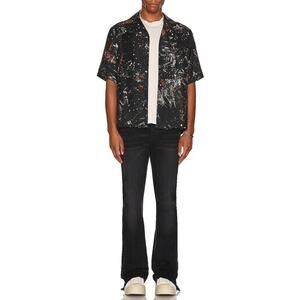 Amiri Men's Black Paint Splatter silk Shirt XS & wool Pants Size IT40